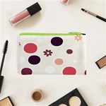 Polka Dots Flower Floral Rainbow Cosmetic Bag (XS) Back