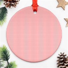 Red Polka Dots Line Spot Ornament (round)