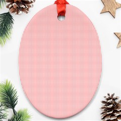 Red Polka Dots Line Spot Ornament (oval)