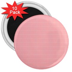 Red Polka Dots Line Spot 3  Magnets (10 Pack) 