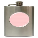 Red Polka Dots Line Spot Hip Flask (6 oz) Front