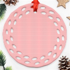 Red Polka Dots Line Spot Ornament (round Filigree) by Mariart