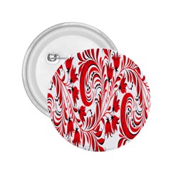 Red Flower Floral Leaf 2 25  Buttons