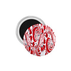 Red Flower Floral Leaf 1 75  Magnets