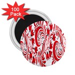 Red Flower Floral Leaf 2.25  Magnets (100 pack)  Front