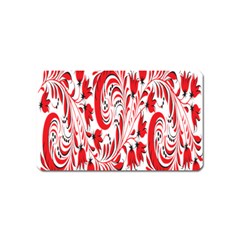 Red Flower Floral Leaf Magnet (name Card) by Mariart