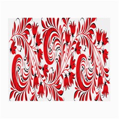 Red Flower Floral Leaf Small Glasses Cloth (2-side)