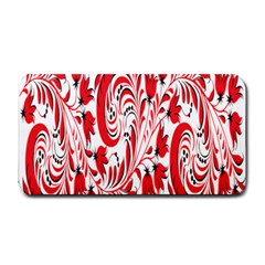 Red Flower Floral Leaf Medium Bar Mats