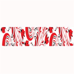 Red Flower Floral Leaf Large Bar Mats