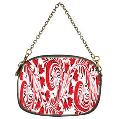 Red Flower Floral Leaf Chain Purses (two Sides)  by Mariart