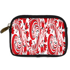 Red Flower Floral Leaf Digital Camera Cases by Mariart