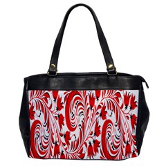 Red Flower Floral Leaf Office Handbags