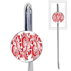 Red Flower Floral Leaf Book Mark