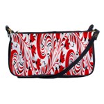 Red Flower Floral Leaf Shoulder Clutch Bags Front