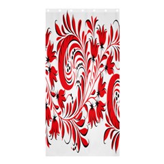 Red Flower Floral Leaf Shower Curtain 36  X 72  (stall) 