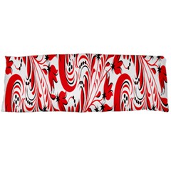 Red Flower Floral Leaf Body Pillow Case (dakimakura)