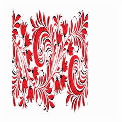 Red Flower Floral Leaf Small Garden Flag (two Sides)