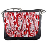 Red Flower Floral Leaf Messenger Bags Front