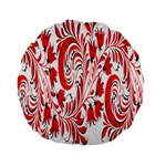 Red Flower Floral Leaf Standard 15  Premium Round Cushions Back