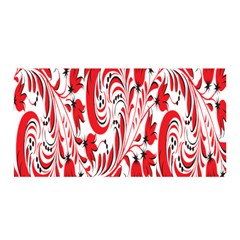 Red Flower Floral Leaf Satin Wrap by Mariart