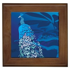 Peacock Bird Blue Animals Framed Tiles