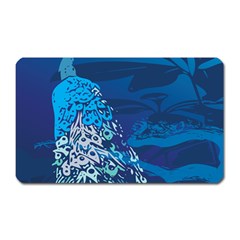 Peacock Bird Blue Animals Magnet (rectangular) by Mariart