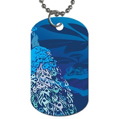 Peacock Bird Blue Animals Dog Tag (two Sides)