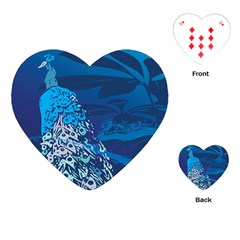 Peacock Bird Blue Animals Playing Cards (heart) 