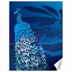 Peacock Bird Blue Animals Canvas 12  X 16   by Mariart