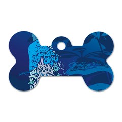 Peacock Bird Blue Animals Dog Tag Bone (two Sides)