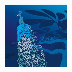 Peacock Bird Blue Animals Medium Glasses Cloth