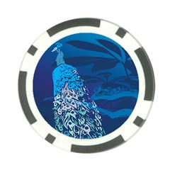 Peacock Bird Blue Animals Poker Chip Card Guard