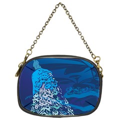 Peacock Bird Blue Animals Chain Purses (one Side)  by Mariart