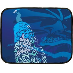 Peacock Bird Blue Animals Fleece Blanket (mini)