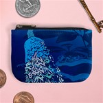 Peacock Bird Blue Animals Mini Coin Purses Front