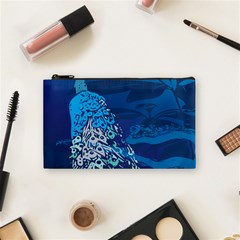 Peacock Bird Blue Animals Cosmetic Bag (small)  by Mariart