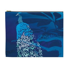 Peacock Bird Blue Animals Cosmetic Bag (xl) by Mariart