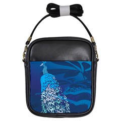 Peacock Bird Blue Animals Girls Sling Bags by Mariart