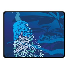 Peacock Bird Blue Animals Fleece Blanket (small)