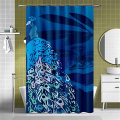 Peacock Bird Blue Animals Shower Curtain 48  X 72  (small) 