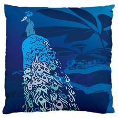 Peacock Bird Blue Animals Large Cushion Case (two Sides) by Mariart