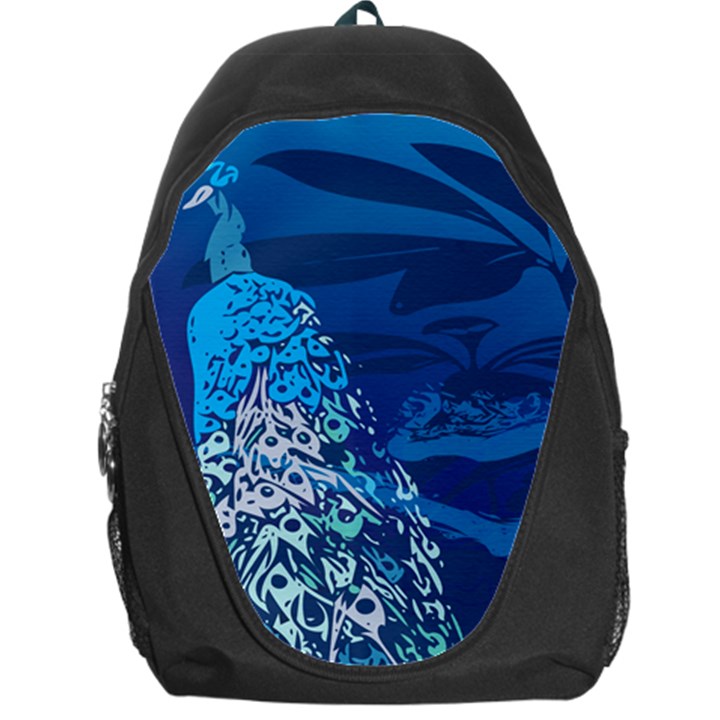 Peacock Bird Blue Animals Backpack Bag