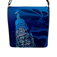 Peacock Bird Blue Animals Flap Messenger Bag (l)  by Mariart