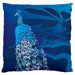 Peacock Bird Blue Animals Standard Flano Cushion Case (one Side) by Mariart