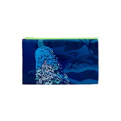 Peacock Bird Blue Animals Cosmetic Bag (xs) by Mariart