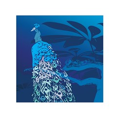 Peacock Bird Blue Animals Small Satin Scarf (square) by Mariart