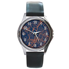 Virginia Map Art City Round Metal Watch