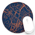 Virginia Map Art City Round Mousepads Front