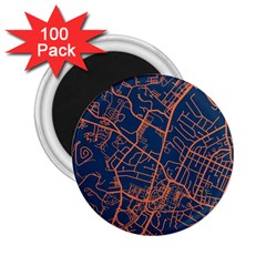 Virginia Map Art City 2 25  Magnets (100 Pack)  by Mariart