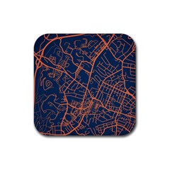 Virginia Map Art City Rubber Coaster (square) 